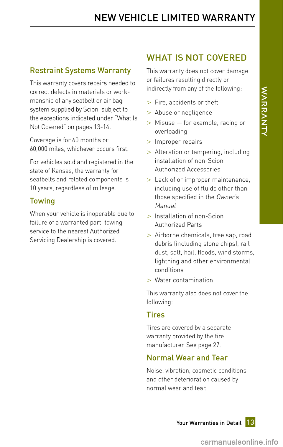 TOYOTA xB 2010 Warranties & Maintenance Guides (in English) TOYOTA xB 2010 Warranties & Maintenance Guides (in English)