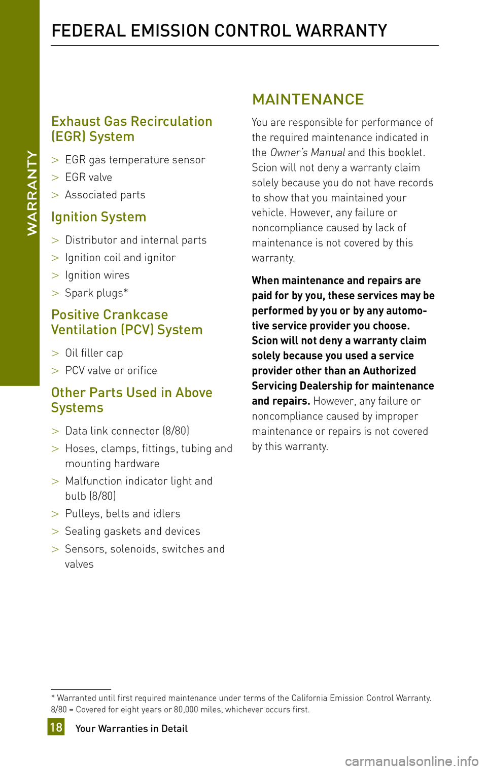 TOYOTA xB 2010 Warranties & Maintenance Guides (in English) TOYOTA xB 2010 Warranties & Maintenance Guides (in English)