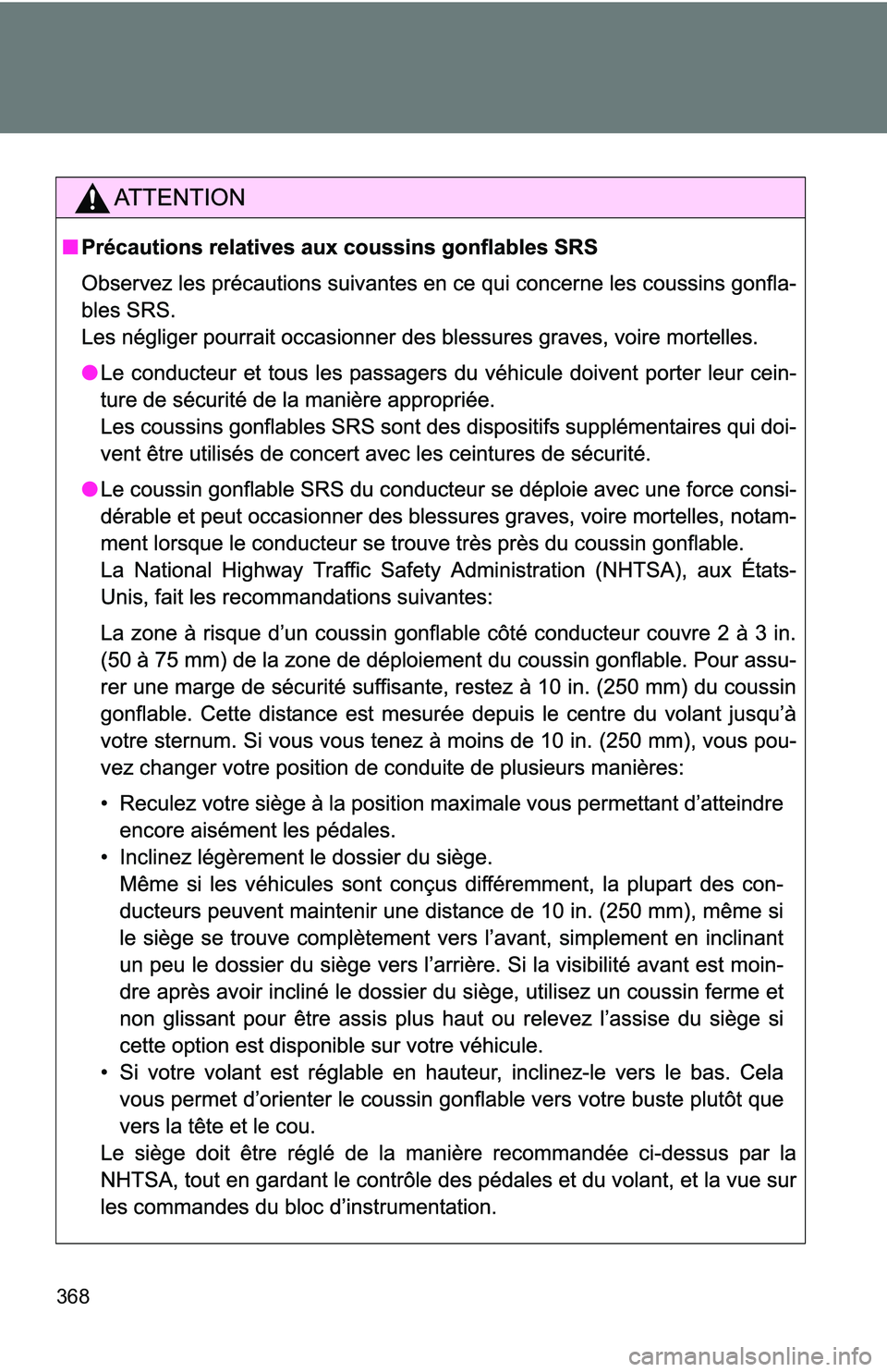 TOYOTA xB 2011 Owners Manual (in English) 368 TOYOTA xB 2011 Owners Manual (in English) 368