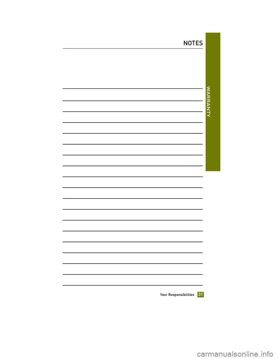 TOYOTA xB 2012 Warranties & Maintenance Guides (in English) JOBNAME: 972914-2012-sxb-toyw PAGE: 31 SESS: 16 OUTPUT: Thu Apr 7 13:10:18 2011
/tweddle/toyota/sched-maint/972914-en-sxb/wg
NOTES
WARRANTY
Your Responsibilities31 TOYOTA xB 2012 Warranties & Maintenance Guides (in English) JOBNAME: 972914-2012-sxb-toyw PAGE: 31 SESS: 16 OUTPUT: Thu Apr 7 13:10:18 2011
/tweddle/toyota/sched-maint/972914-en-sxb/wg
NOTES
WARRANTY
Your Responsibilities31
