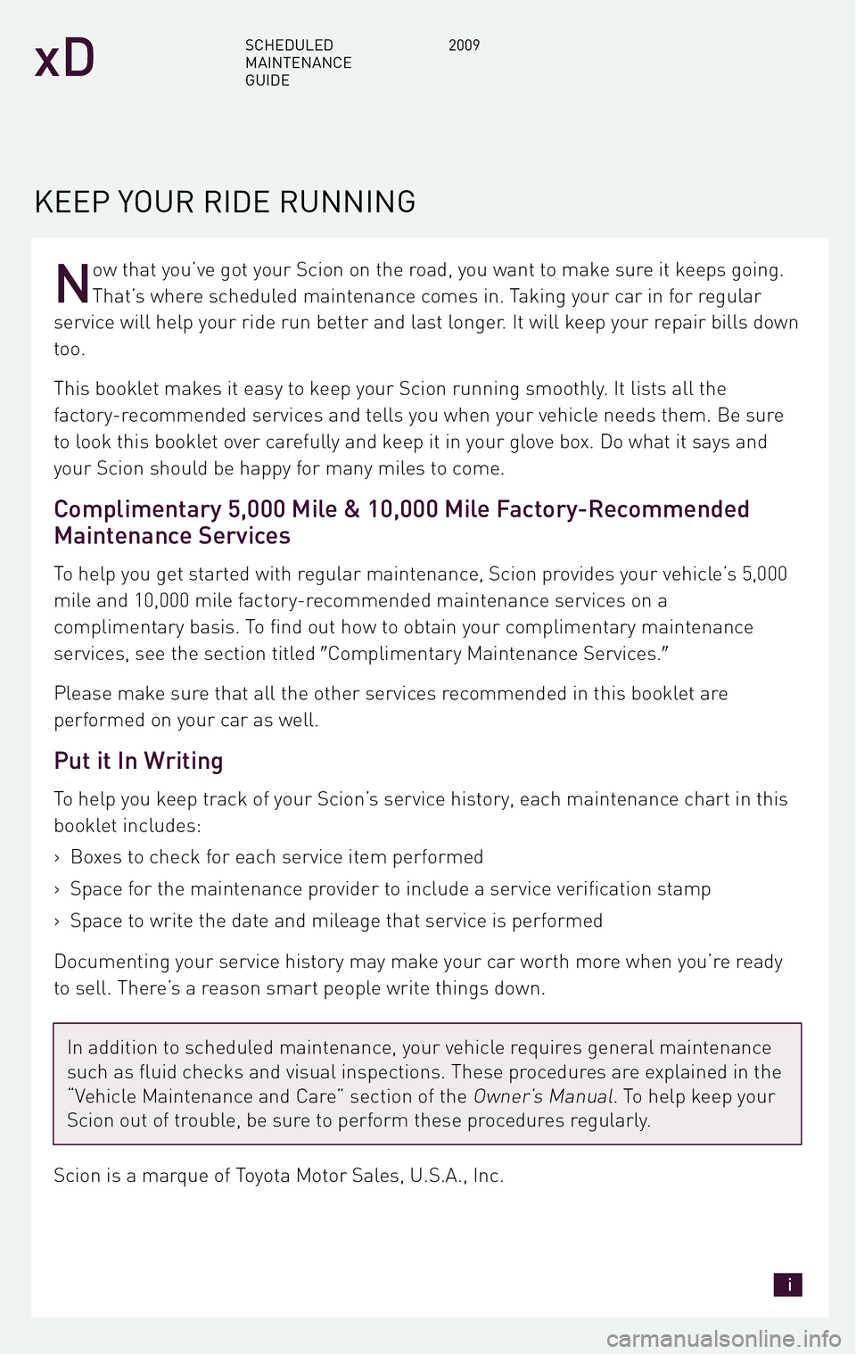 TOYOTA xD 2009 Warranties & Maintenance Guides (in English) TOYOTA xD 2009 Warranties & Maintenance Guides (in English)