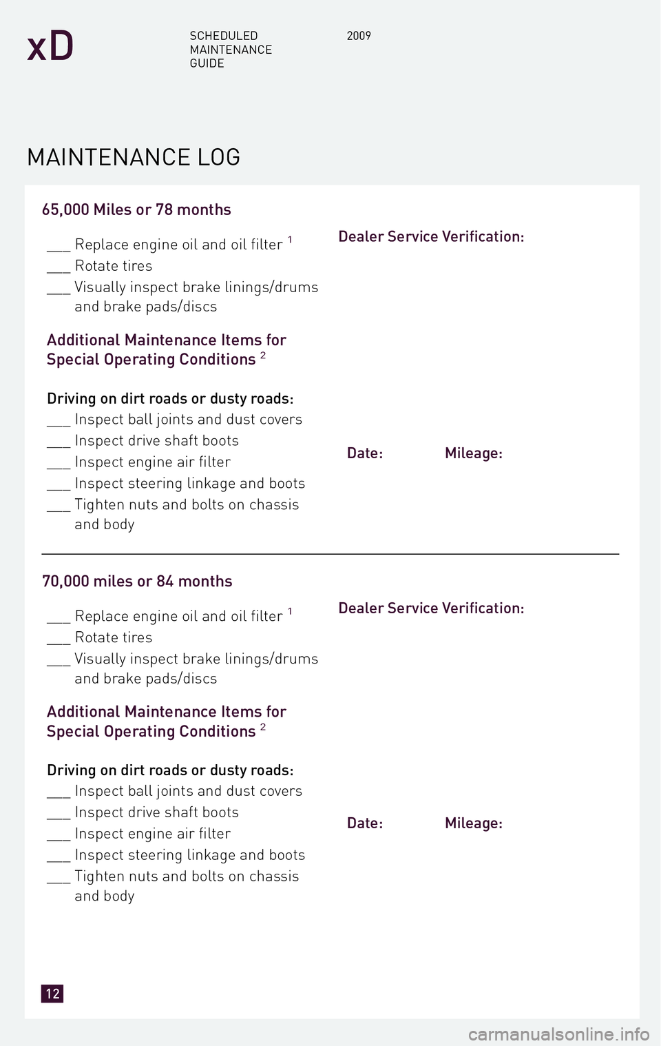 TOYOTA xD 2009 Warranties & Maintenance Guides (in English) TOYOTA xD 2009 Warranties & Maintenance Guides (in English)