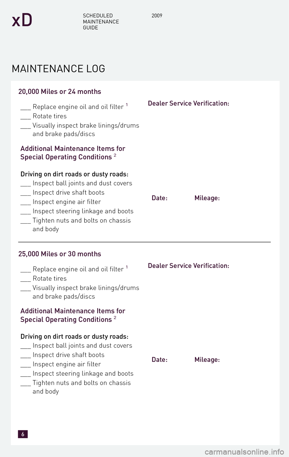 TOYOTA xD 2009  Warranties & Maintenance Guides (in English) 