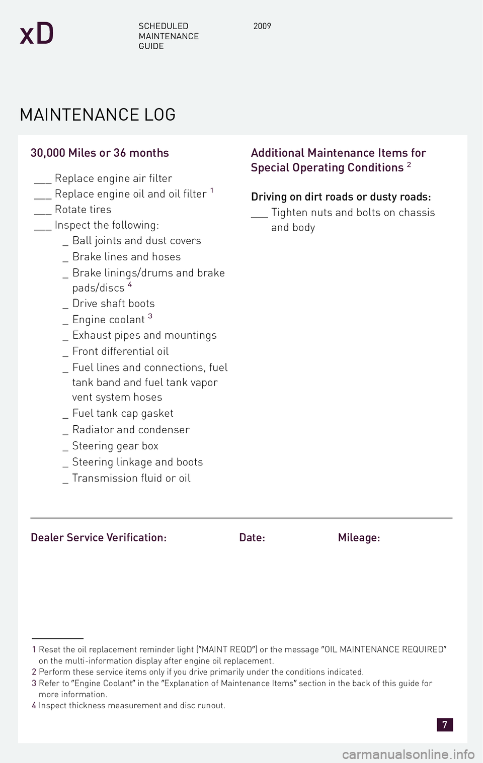 TOYOTA xD 2009  Warranties & Maintenance Guides (in English) 