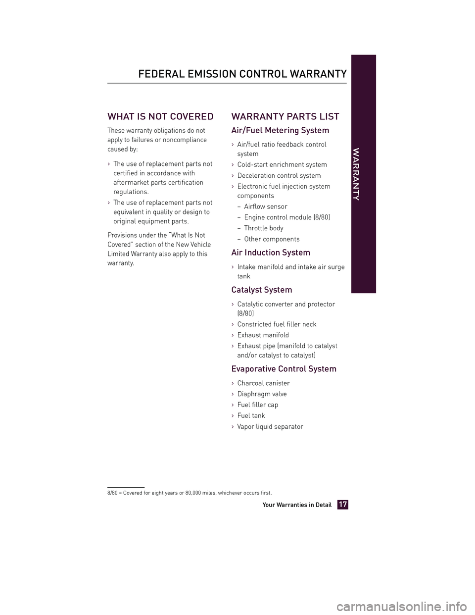TOYOTA xD 2011 Warranties & Maintenance Guides (in English) JOBNAME: 317108-2011-sxd-toyw PAGE: 17 SESS: 2 OUTPUT: Tue Jul 13 14:40:01 2010
/tweddle/toyota/sched-maint/317108-en-sxd/wg
WHAT IS NOT COVERED
These warranty obligations do not
apply to failures or TOYOTA xD 2011 Warranties & Maintenance Guides (in English) JOBNAME: 317108-2011-sxd-toyw PAGE: 17 SESS: 2 OUTPUT: Tue Jul 13 14:40:01 2010
/tweddle/toyota/sched-maint/317108-en-sxd/wg
WHAT IS NOT COVERED
These warranty obligations do not
apply to failures or