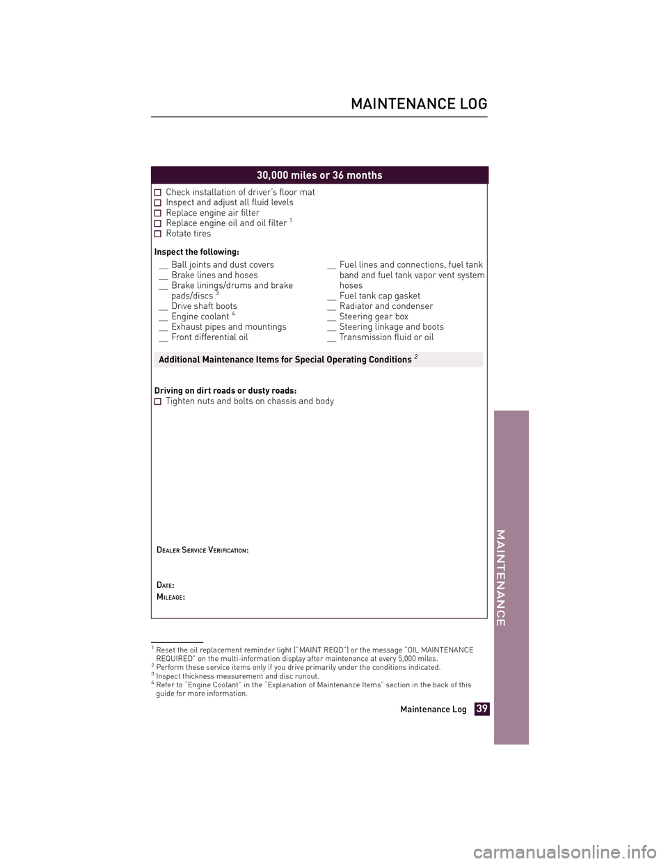 TOYOTA xD 2011 Warranties & Maintenance Guides (in English) JOBNAME: 317108-2011-sxd-toyw PAGE: 39 SESS: 11 OUTPUT: Tue Jul 13 14:40:01 2010
/tweddle/toyota/sched-maint/317108-en-sxd/wg
30,000 miles or 36 months
Check installation of driver’s floor matInspec TOYOTA xD 2011 Warranties & Maintenance Guides (in English) JOBNAME: 317108-2011-sxd-toyw PAGE: 39 SESS: 11 OUTPUT: Tue Jul 13 14:40:01 2010
/tweddle/toyota/sched-maint/317108-en-sxd/wg
30,000 miles or 36 months
Check installation of driver’s floor matInspec