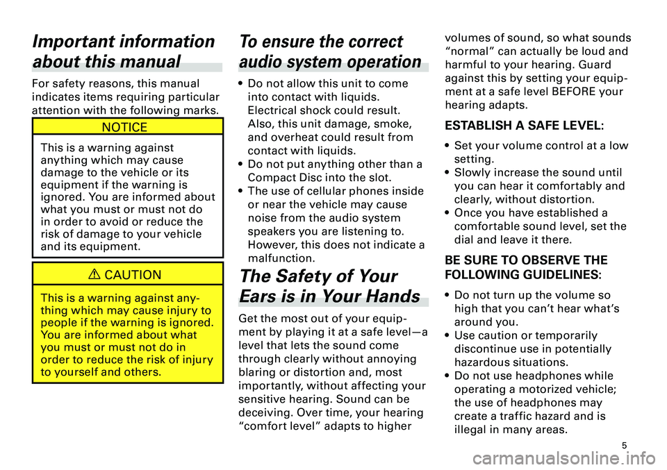 TOYOTA xD 2012 Accessories, Audio & Navigation (in English)
5
<CRB3644-A/U>5
Important information
about this manual
For safety reasons, this manual
indicates items requiring particular
attention with the following marks.
NOTICE
This is a warning against TOYOTA xD 2012 Accessories, Audio & Navigation (in English)
5
<CRB3644-A/U>5
Important information
about this manual
For safety reasons, this manual
indicates items requiring particular
attention with the following marks.
NOTICE
This is a warning against