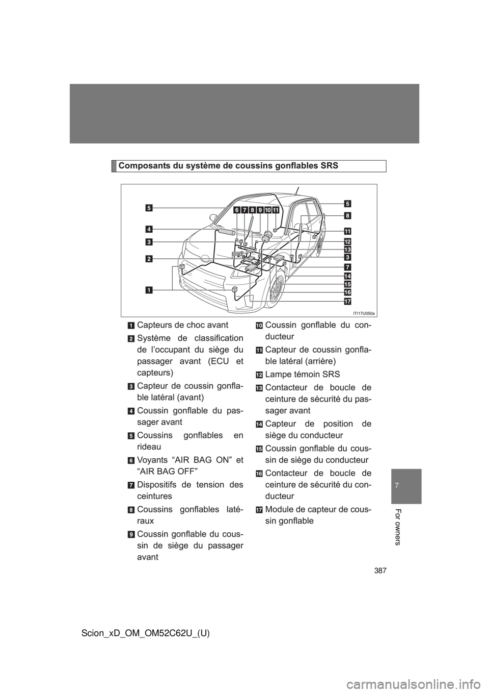 TOYOTA xD 2013 Owners Manual (in English) 387
7
For owners
Scion_xD_OM_OM52C62U_(U) TOYOTA xD 2013 Owners Manual (in English) 387
7
For owners
Scion_xD_OM_OM52C62U_(U)