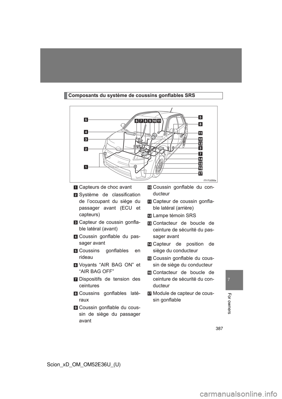TOYOTA xD 2014  Owners Manual (in English) 387
7
For owners
Scion_xD_OM_OM52E36U_(U) 