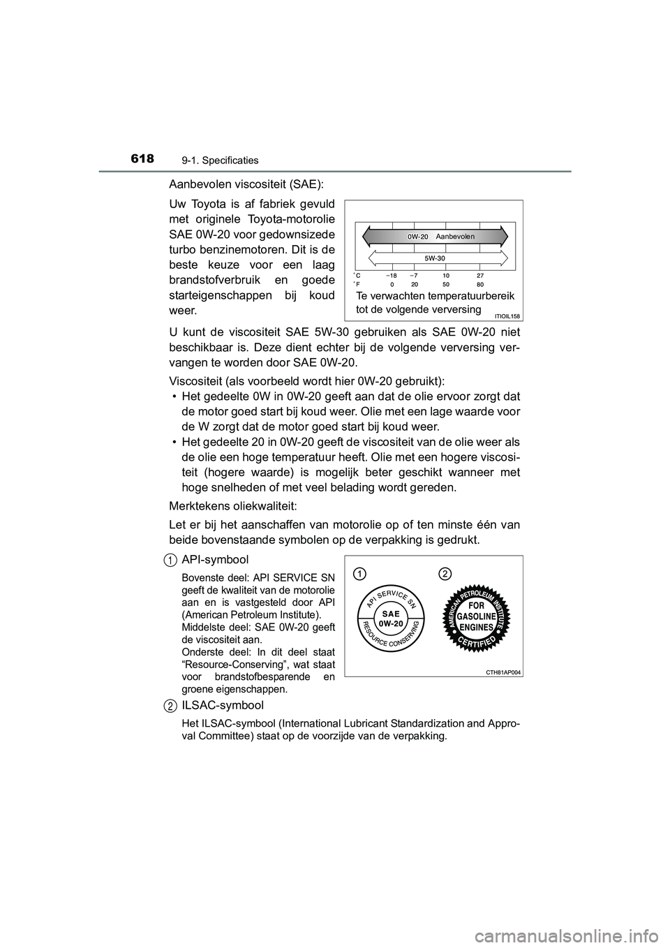 TOYOTA AURIS 2017 Instructieboekje (in Dutch) 6189-1. Specificaties
UK AURIS_HB_EE (OM12K97E)
Aanbevolen viscositeit (SAE):
Uw Toyota is af fabriek gevuld
met originele Toyota-motorolie
SAE 0W-20 voor gedownsizede
turbo benzinemotoren. Dit TOYOTA AURIS 2017 Instructieboekje (in Dutch) 6189-1. Specificaties
UK AURIS_HB_EE (OM12K97E)
Aanbevolen viscositeit (SAE):
Uw Toyota is af fabriek gevuld
met originele Toyota-motorolie
SAE 0W-20 voor gedownsizede
turbo benzinemotoren. Dit