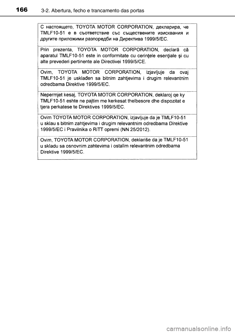 TOYOTA AURIS 2017  Manual de utilização (in Portuguese) 1663-2. Abertura, fecho e trancamento das portas 
