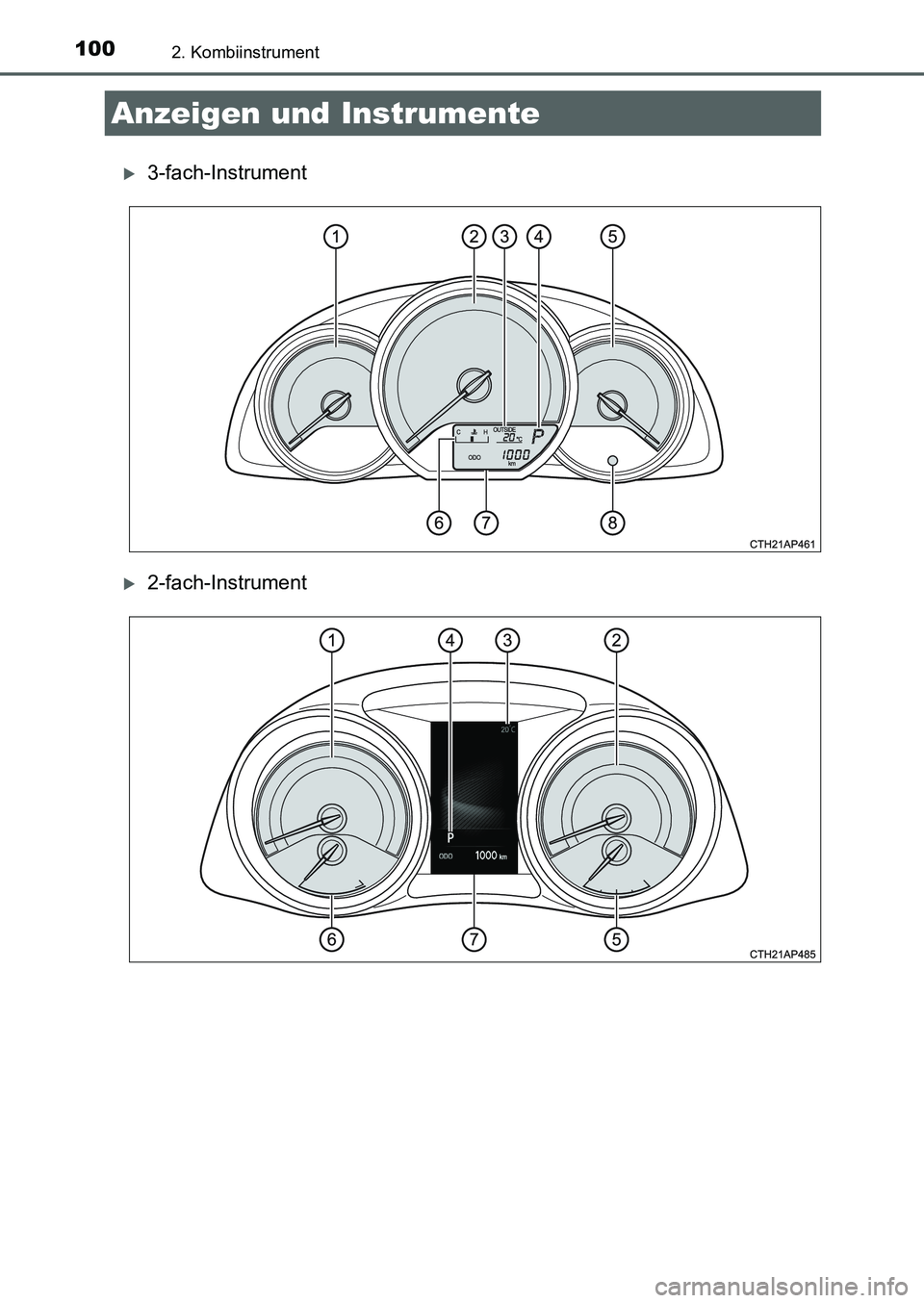 TOYOTA AURIS 2017 Betriebsanleitungen (in German) 1002. Kombiinstrument
UK_AURIS_HB_EM (OM12K99M)
3-fach-Instrument
2-fach-Instrument
Anzeigen und Instrumente
UK AURIS_HB_OM_German_OM12K99M.book 100 ページ 2016年6月28日 TOYOTA AURIS 2017 Betriebsanleitungen (in German) 1002. Kombiinstrument
UK_AURIS_HB_EM (OM12K99M)
3-fach-Instrument
2-fach-Instrument
Anzeigen und Instrumente
UK AURIS_HB_OM_German_OM12K99M.book 100 ページ 2016年6月28日