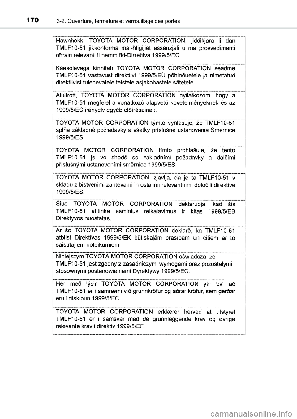 TOYOTA AURIS 2017  Notices Demploi (in French) 1703-2. Ouverture, fermeture et verrouillage des portes
UK_AURIS_HB_EK (OM12K98K) 