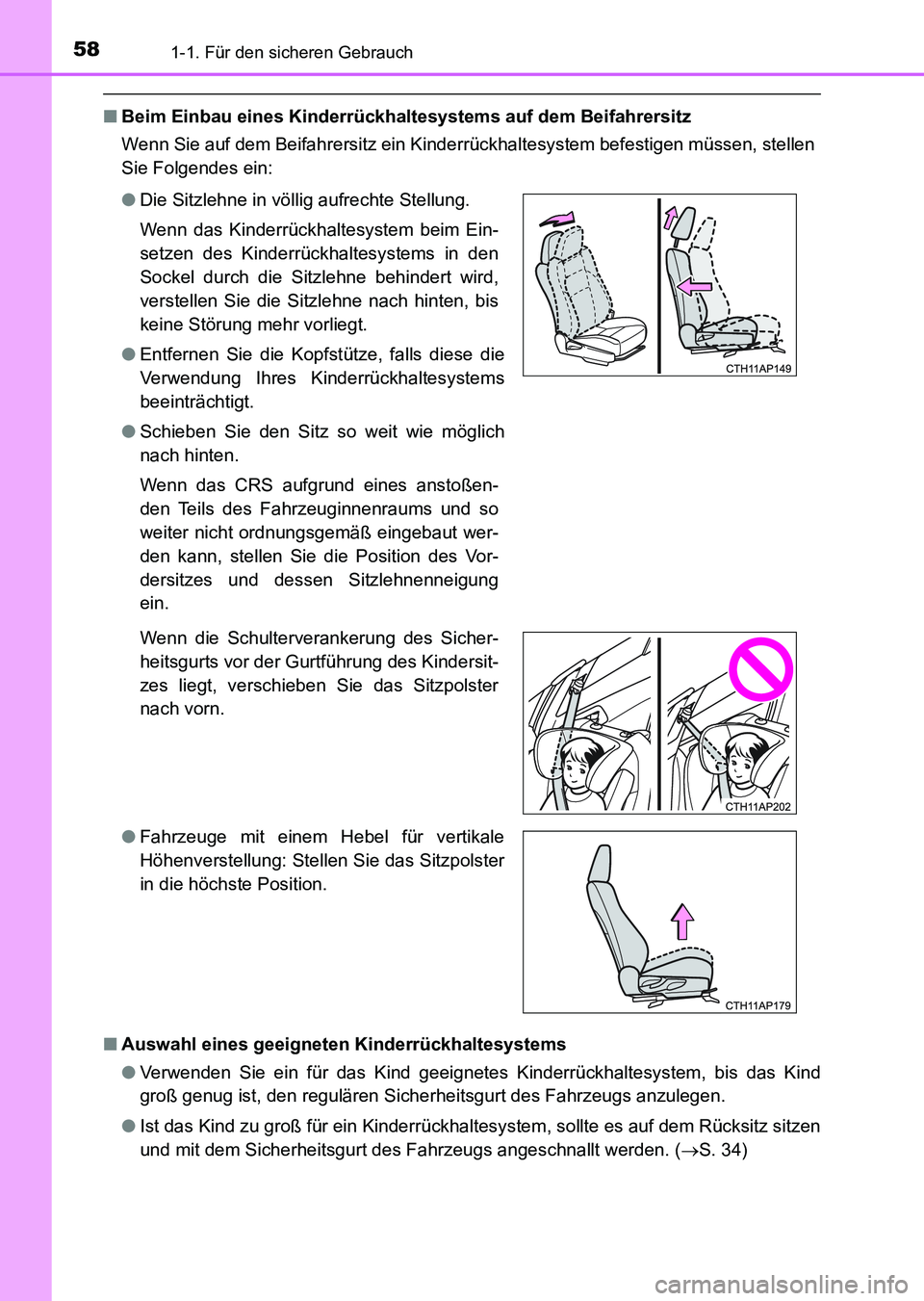 TOYOTA AURIS 2017 Betriebsanleitungen (in German) 581-1. Für den sicheren Gebrauch
UK_AURIS_HV_HB_EM (OM12L09M)
■Beim Einbau eines Kinderrückhaltesystems auf dem Beifahrersitz
Wenn Sie auf dem Beifahrersitz ein Kinderrückhaltesystem befestigen m TOYOTA AURIS 2017 Betriebsanleitungen (in German) 581-1. Für den sicheren Gebrauch
UK_AURIS_HV_HB_EM (OM12L09M)
■Beim Einbau eines Kinderrückhaltesystems auf dem Beifahrersitz
Wenn Sie auf dem Beifahrersitz ein Kinderrückhaltesystem befestigen m