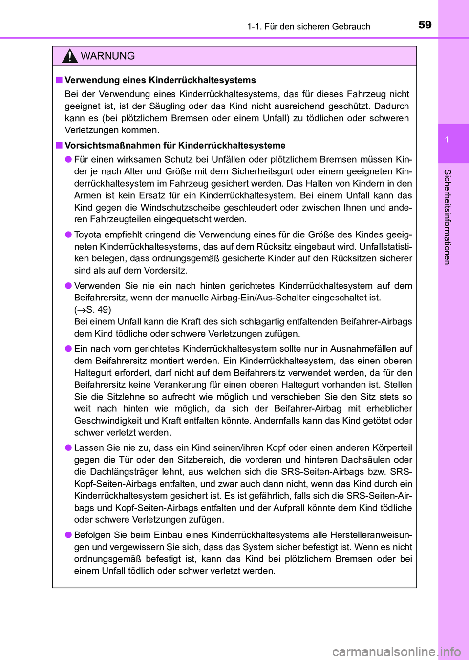TOYOTA AURIS 2017 Betriebsanleitungen (in German) 591-1. Für den sicheren Gebrauch
1
Sicherheitsinformationen
UK_AURIS_HV_HB_EM (OM12L09M)
WARNUNG
■Verwendung eines Kinderrückhaltesystems
Bei der Verwendung eines Kinderrückhaltesystems, das für TOYOTA AURIS 2017 Betriebsanleitungen (in German) 591-1. Für den sicheren Gebrauch
1
Sicherheitsinformationen
UK_AURIS_HV_HB_EM (OM12L09M)
WARNUNG
■Verwendung eines Kinderrückhaltesystems
Bei der Verwendung eines Kinderrückhaltesystems, das für