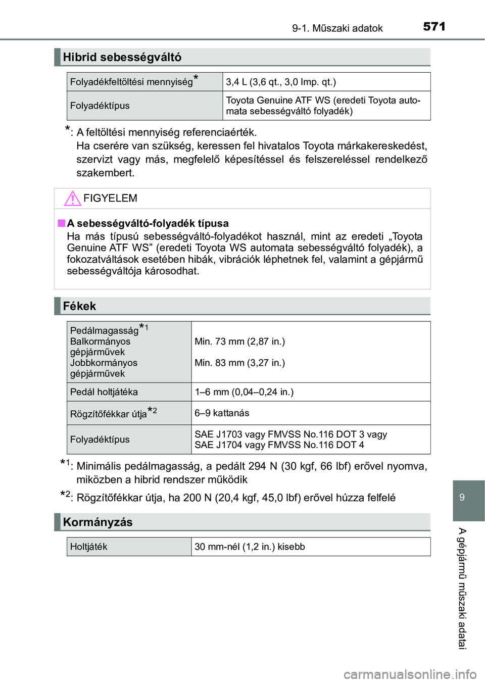 TOYOTA AURIS 2018 Kezelési útmutató (in Hungarian) 5719-1. Műszaki adatok
9
A gépjármű műszaki adatai
*: A feltöltési mennyiség referenciaérték.Ha cserére van szükség, keressen fel hivatalos Toyota márkakere skedést,
szervizt vagy má TOYOTA AURIS 2018 Kezelési útmutató (in Hungarian) 5719-1. Műszaki adatok
9
A gépjármű műszaki adatai
*: A feltöltési mennyiség referenciaérték.Ha cserére van szükség, keressen fel hivatalos Toyota márkakere skedést,
szervizt vagy má