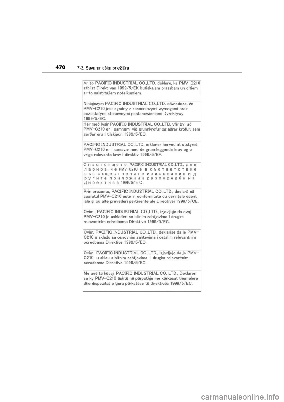 TOYOTA AVENSIS 2016  Eksploatavimo vadovas (in Lithuanian) 
4707-3. Savarankiška priežiūra
AVENSIS_OM_OM20C20E_(LT)
AVENSIS_OM_OM20C20E_(LT).book  Page 470  Sunday, March 27, 2016  8:43 PM 