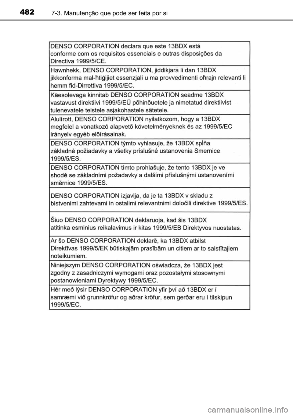 TOYOTA AVENSIS 2017  Manual de utilização (in Portuguese) 482������0�D�Q�X�W�H�Q�o�m�R��T�X�H��S�R�G�H��V�H�U��I�H�L�W�D��S�R�U��V�L 