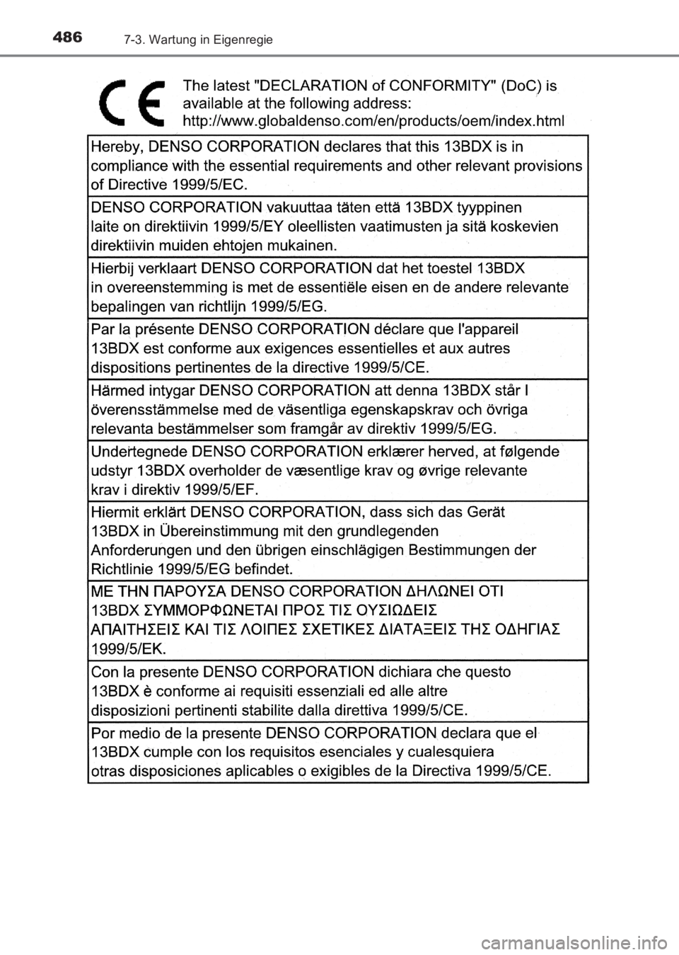 TOYOTA AVENSIS 2017 Betriebsanleitungen (in German) 4867-3. Wartung in Eigenregie
AVENSIS_OM_OM20C68M_(EM)
AVENSIS_OM_OM20C68M_(EM).book Page 486 Wednesday, June 15, 2016 11:21 AM TOYOTA AVENSIS 2017 Betriebsanleitungen (in German) 4867-3. Wartung in Eigenregie
AVENSIS_OM_OM20C68M_(EM)
AVENSIS_OM_OM20C68M_(EM).book Page 486 Wednesday, June 15, 2016 11:21 AM