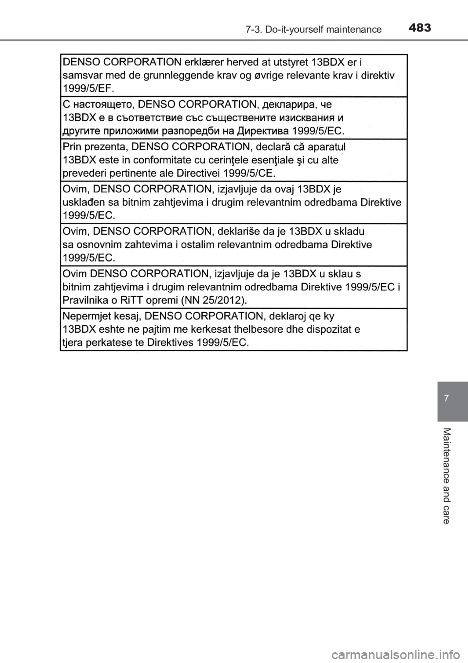 TOYOTA AVENSIS 2017 Owners Manual (in English) 4837-3. Do-it-yourself maintenance
AVENSIS_OM_OM20C66E_(EE)
7
Maintenance and care
AVENSIS_OM_OM20C66E_(EE).book Page 483 Wednesday, June 15, 2016 4:07 PM TOYOTA AVENSIS 2017 Owners Manual (in English) 4837-3. Do-it-yourself maintenance
AVENSIS_OM_OM20C66E_(EE)
7
Maintenance and care
AVENSIS_OM_OM20C66E_(EE).book Page 483 Wednesday, June 15, 2016 4:07 PM