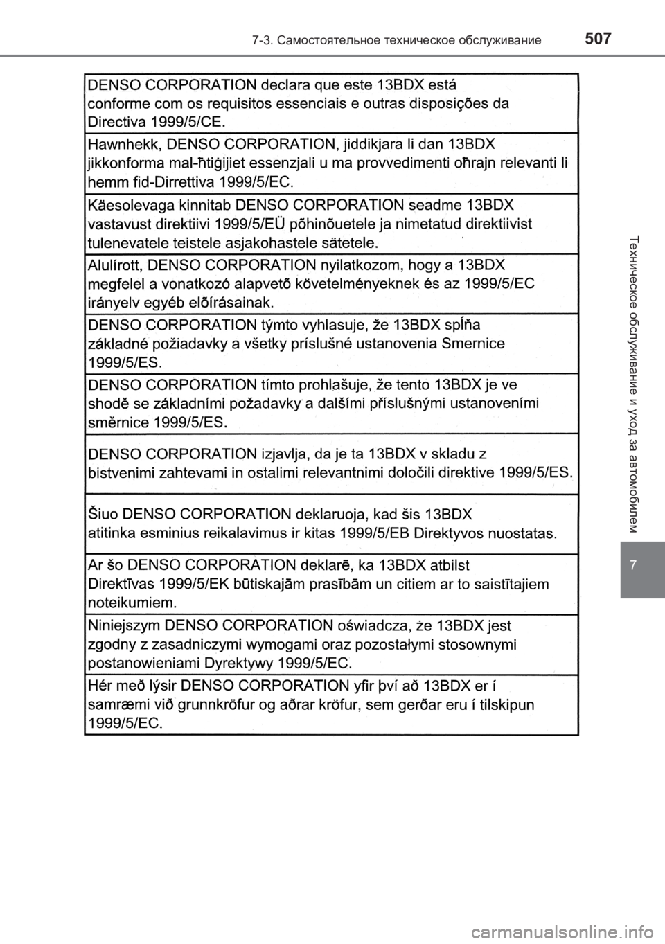 TOYOTA AVENSIS 2017  Руково 5077-3. Самостоятельное  техническое  обслуживание
AVENSIS_OM_OM20C74R_(RR)
7
Техническое  обслуживание  и уход  за автомоби