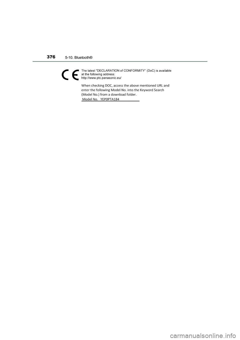 TOYOTA AVENSIS 2017  Navodila Za Uporabo (in Slovenian) 3765-10. Bluetooth®
AVENSIS_OM_OM20C20E_(EE)
AVENSIS_OM_OM20C20E_(EE).book  Page 376  Sunday, July 12, 2015  9:56 PM 