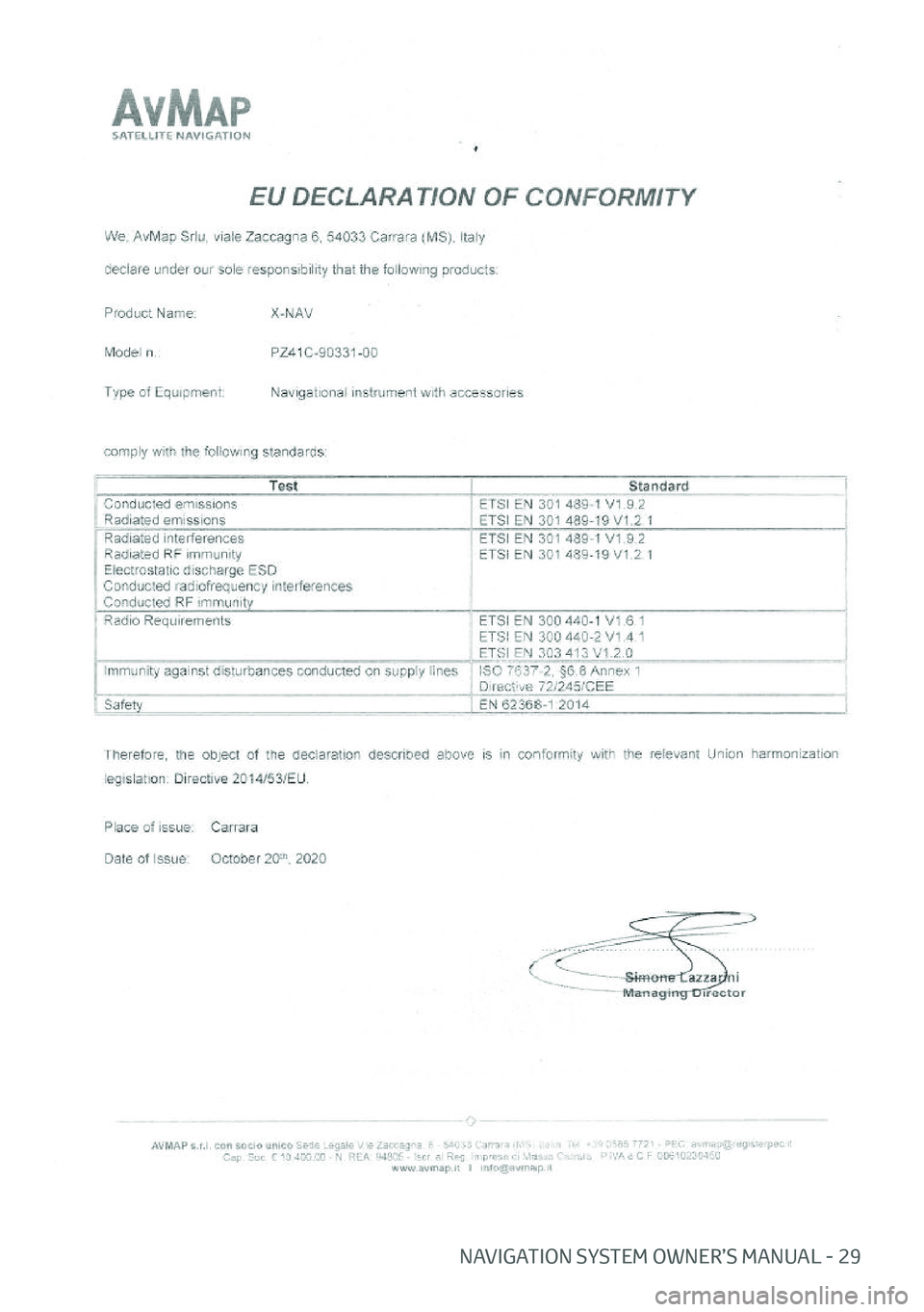 TOYOTA AYGO 2020   (in English) Owners Manual NAVIGATION SYSTEM OWNER’S MANUAL - 29 