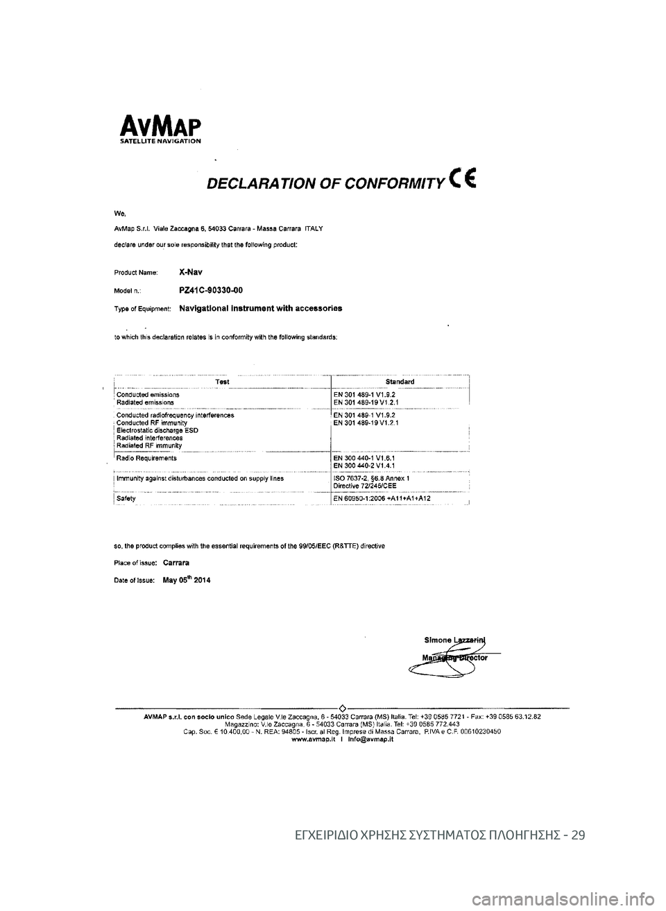 TOYOTA AYGO 2020 ΟΔΗΓΌΣ ΧΡΉΣΗΣ (in Greek) ΕΓΧΕΙΡΙΔΙΟ ΧΡΗΣΗΣ ΣΥΣΤΗΜΑΤΟΣ ΠΛΟΗΓΗΣΗΣ - 29
EL_NAVIBOX_OWNERMANUAL_v0.5.indd 2911/12/14 15:41 TOYOTA AYGO 2020 ΟΔΗΓΌΣ ΧΡΉΣΗΣ (in Greek) ΕΓΧΕΙΡΙΔΙΟ ΧΡΗΣΗΣ ΣΥΣΤΗΜΑΤΟΣ ΠΛΟΗΓΗΣΗΣ - 29
EL_NAVIBOX_OWNERMANUAL_v0.5.indd 2911/12/14 15:41