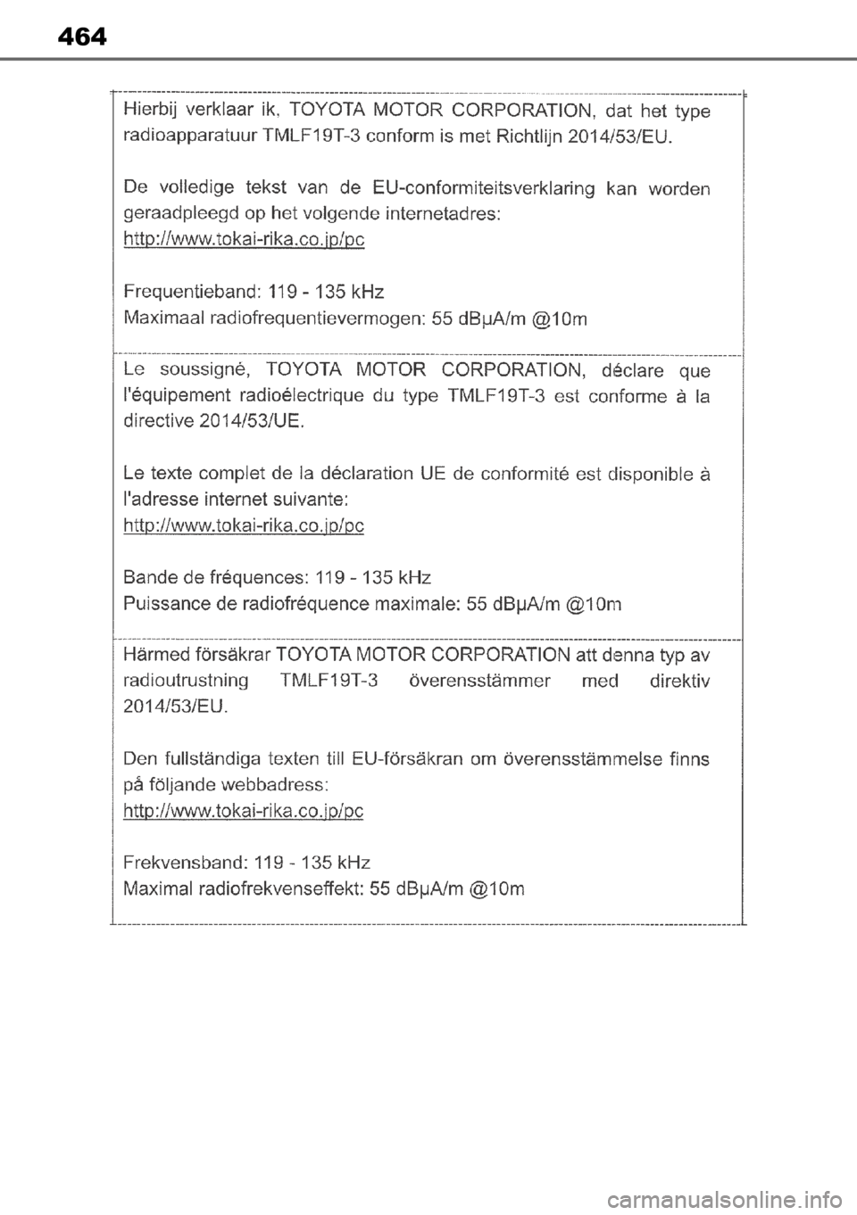 TOYOTA AYGO X 2022 Manual de utilização (in Portuguese) 464 TOYOTA AYGO X 2022 Manual de utilização (in Portuguese) 464