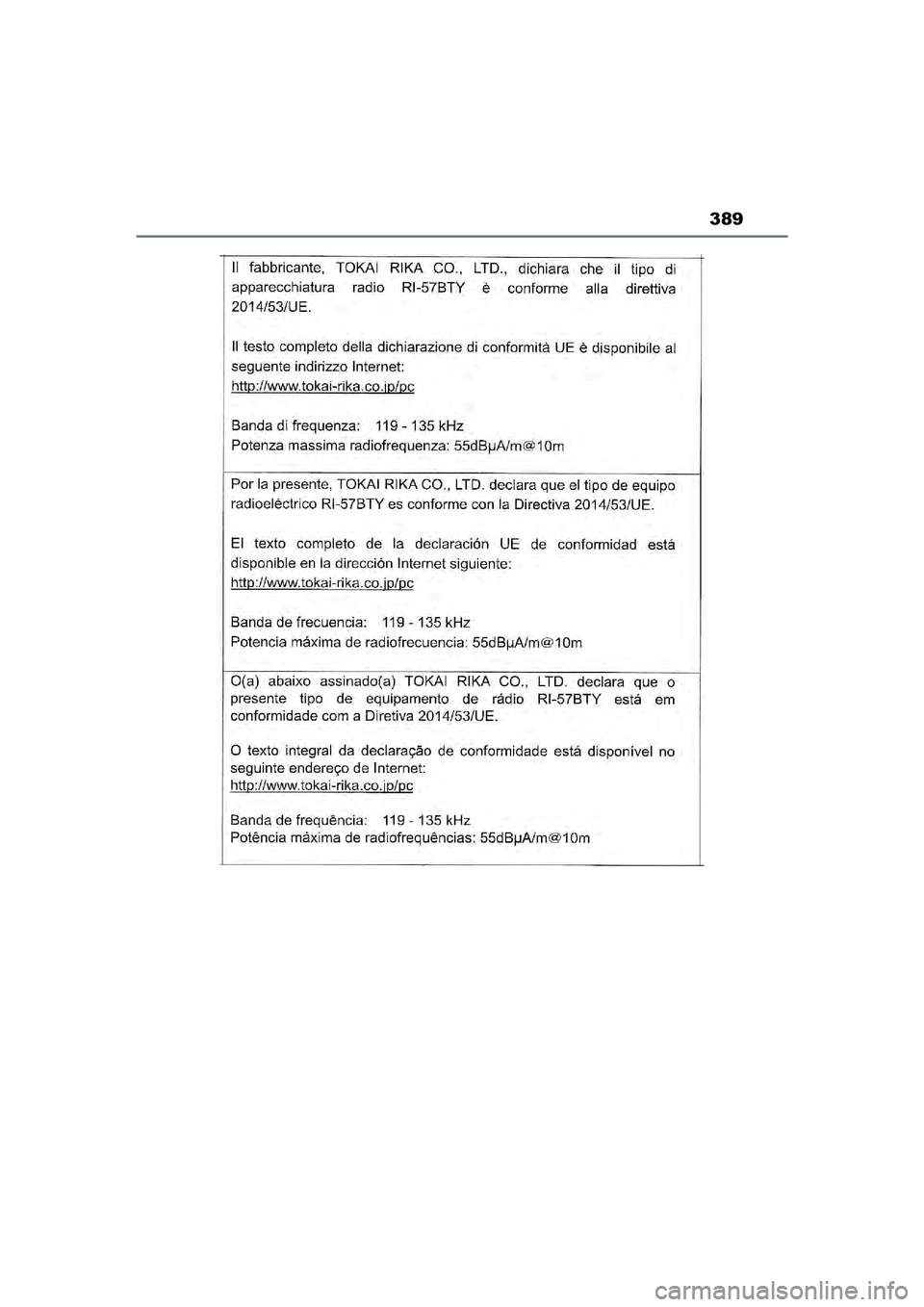 TOYOTA AYGO X 2022  Instructieboekje (in Dutch) 389
Handleiding_Europa_M99V08_nl
Aygo_X_OM_Europe_OM99V08E.book  Page 389  Friday, October 29, 2021  2:39 PM 