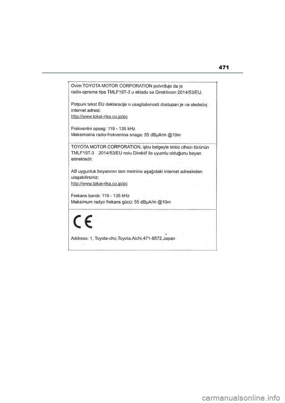 TOYOTA AYGO X 2022  Instructieboekje (in Dutch) 471
Handleiding_Europa_M99V08_nl
Aygo_X_OM_Europe_OM99V08E.book  Page 471  Friday, October 29, 2021  2:39 PM 