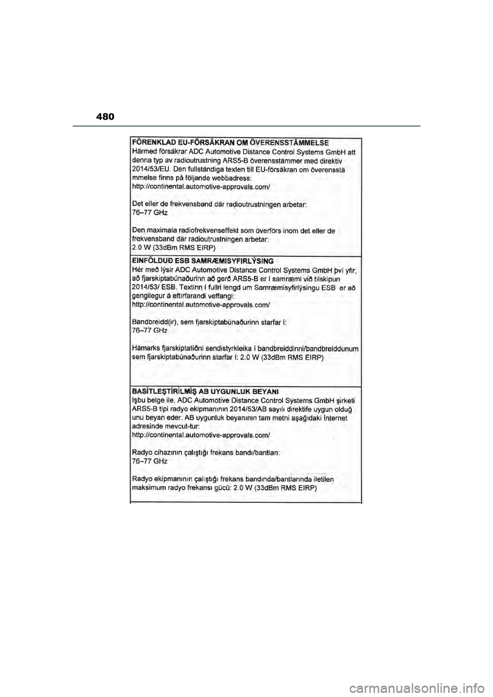 TOYOTA AYGO X 2022  Instructieboekje (in Dutch) 480
Handleiding_Europa_M99V08_nl
Aygo_X_OM_Europe_OM99V08E.book  Page 480  Friday, October 29, 2021  2:39 PM 