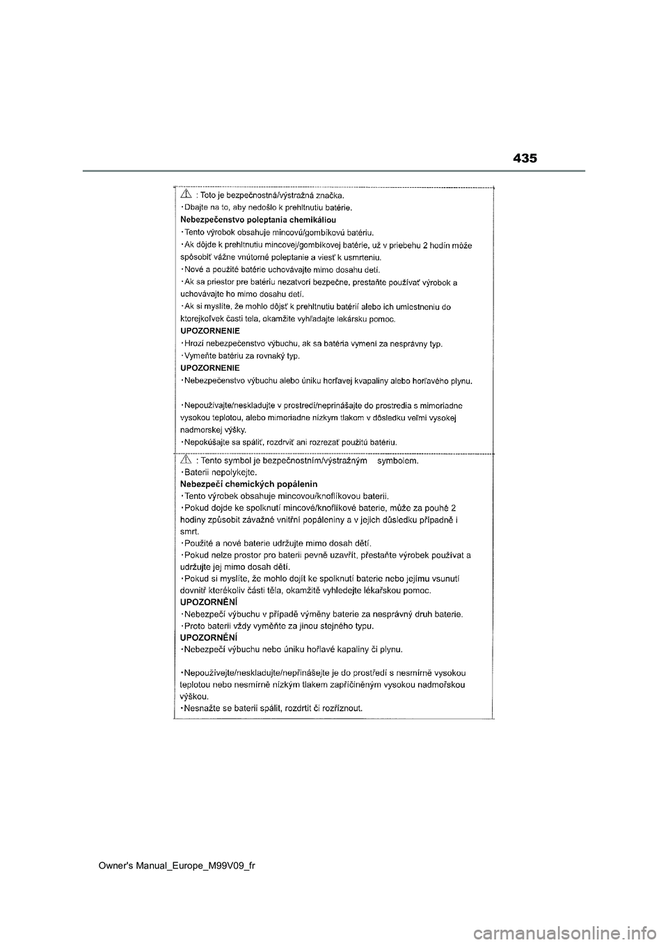 TOYOTA AYGO X 2022 Notices Demploi (in French) 435
Owner's Manual_Europe_M99V09_fr TOYOTA AYGO X 2022 Notices Demploi (in French) 435
Owner's Manual_Europe_M99V09_fr