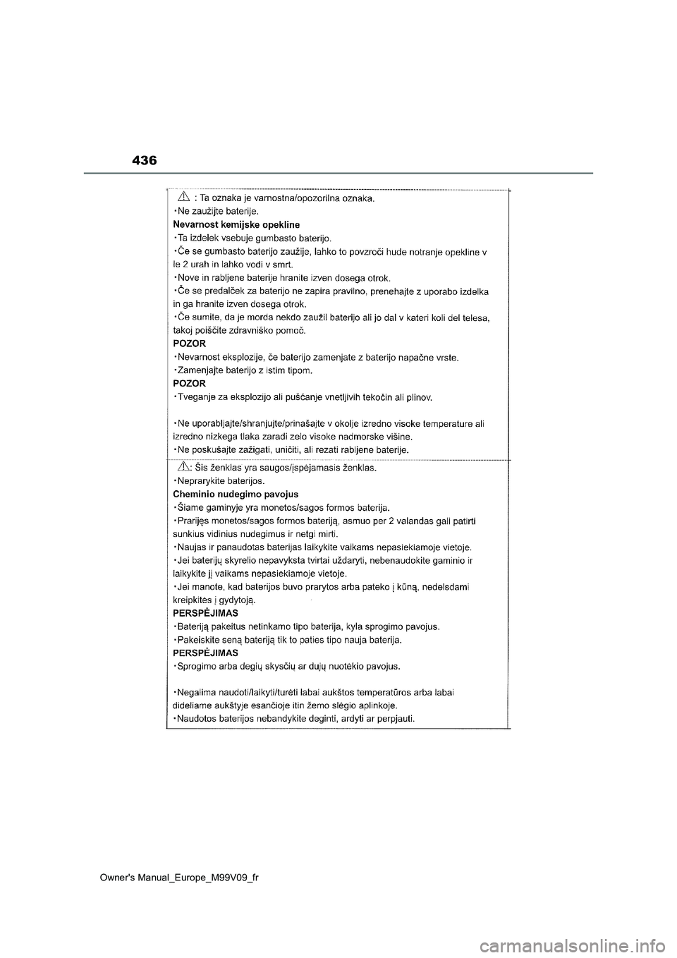 TOYOTA AYGO X 2022 Notices Demploi (in French) 436
Owner's Manual_Europe_M99V09_fr TOYOTA AYGO X 2022 Notices Demploi (in French) 436
Owner's Manual_Europe_M99V09_fr