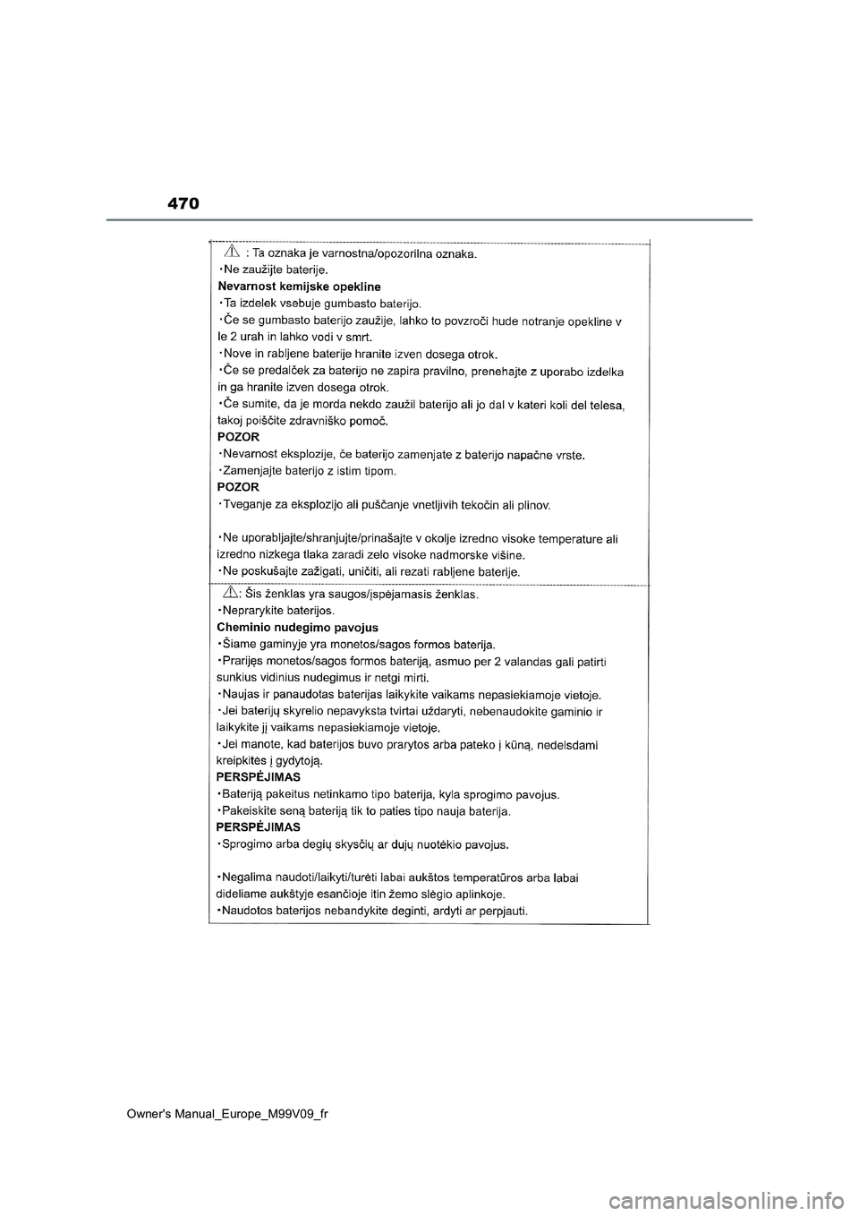 TOYOTA AYGO X 2022 Notices Demploi (in French) 470
Owner's Manual_Europe_M99V09_fr TOYOTA AYGO X 2022 Notices Demploi (in French) 470
Owner's Manual_Europe_M99V09_fr