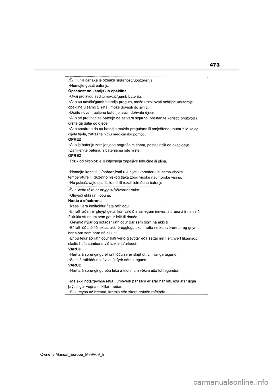 TOYOTA AYGO X 2022 Notices Demploi (in French) 473
Owner's Manual_Europe_M99V09_fr TOYOTA AYGO X 2022 Notices Demploi (in French) 473
Owner's Manual_Europe_M99V09_fr