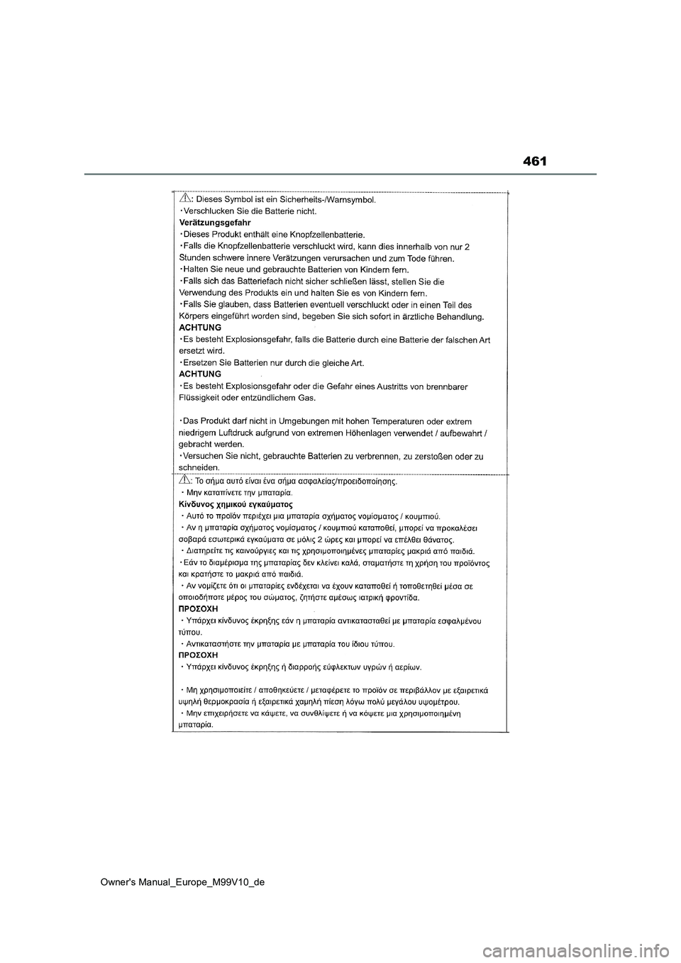 TOYOTA AYGO X 2022 Betriebsanleitungen (in German) 461
Owner's Manual_Europe_M99V10_de TOYOTA AYGO X 2022 Betriebsanleitungen (in German) 461
Owner's Manual_Europe_M99V10_de