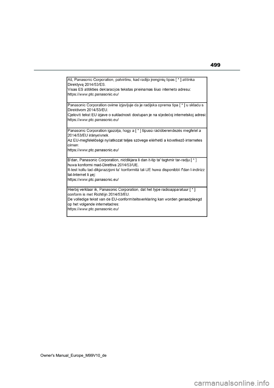 TOYOTA AYGO X 2022  Betriebsanleitungen (in German) 499
Owner's Manual_Europe_M99V10_de 