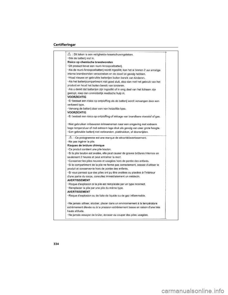 TOYOTA AYGO X 2022  Bruksanvisningar (in Swedish) Certifieringar
334  TOYOTA AYGO X 2022  Bruksanvisningar (in Swedish) Certifieringar
334