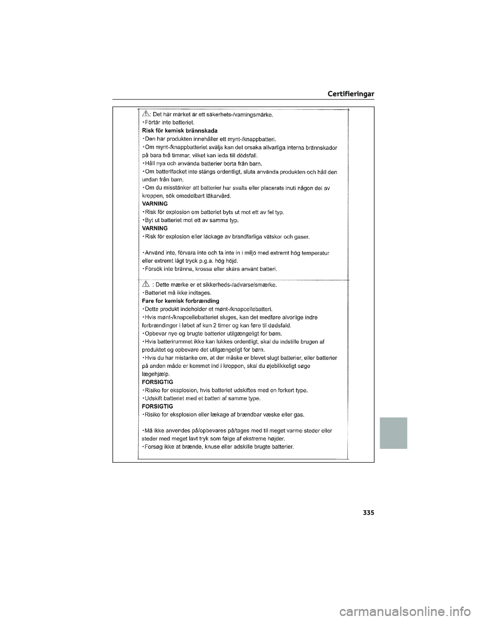 TOYOTA AYGO X 2022  Bruksanvisningar (in Swedish) Certifieringar
335  TOYOTA AYGO X 2022  Bruksanvisningar (in Swedish) Certifieringar
335