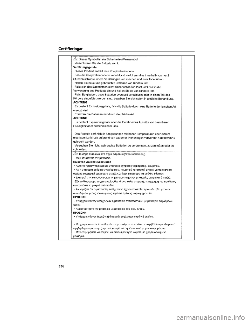 TOYOTA AYGO X 2022  Bruksanvisningar (in Swedish) Certifieringar
336  TOYOTA AYGO X 2022  Bruksanvisningar (in Swedish) Certifieringar
336
