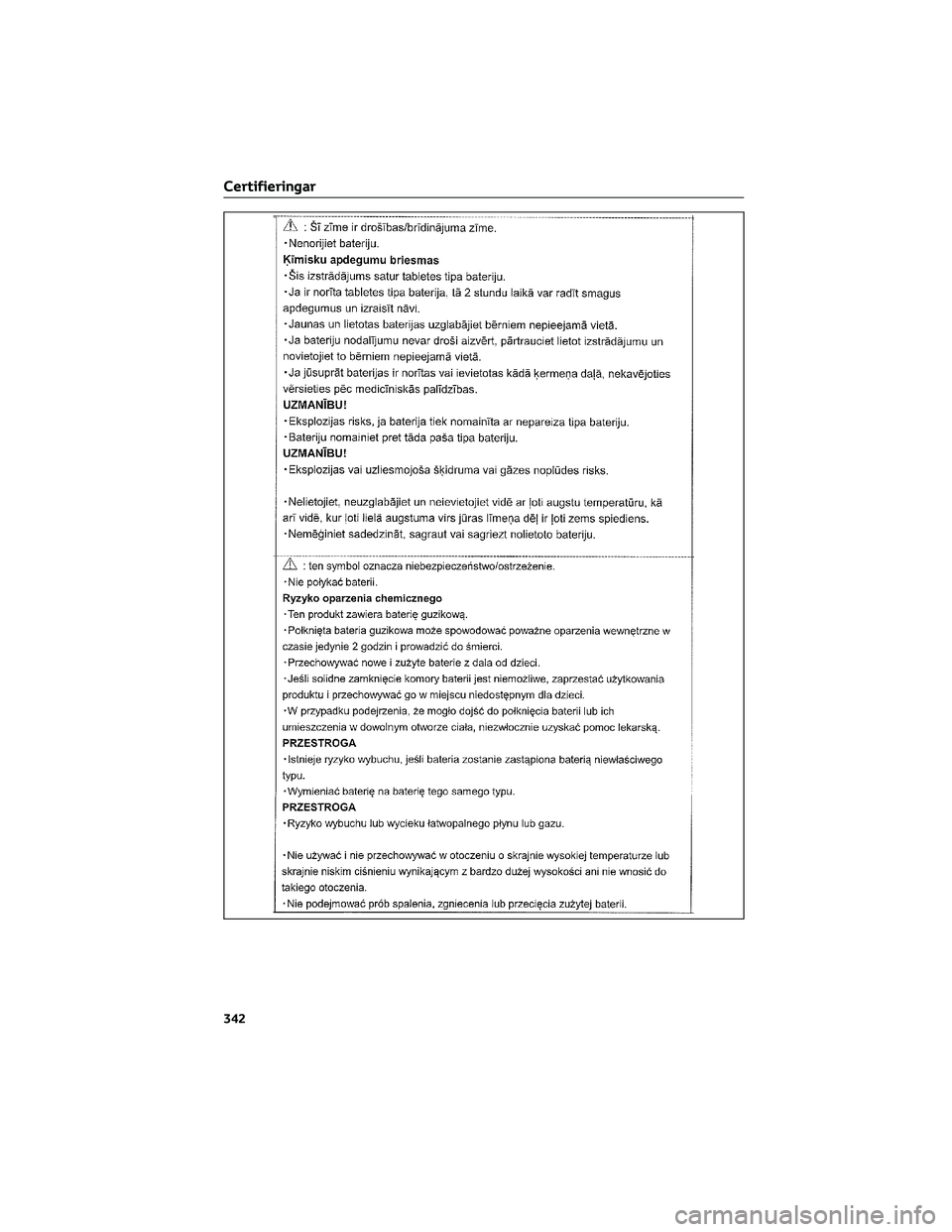 TOYOTA AYGO X 2022  Bruksanvisningar (in Swedish) Certifieringar
342  TOYOTA AYGO X 2022  Bruksanvisningar (in Swedish) Certifieringar
342