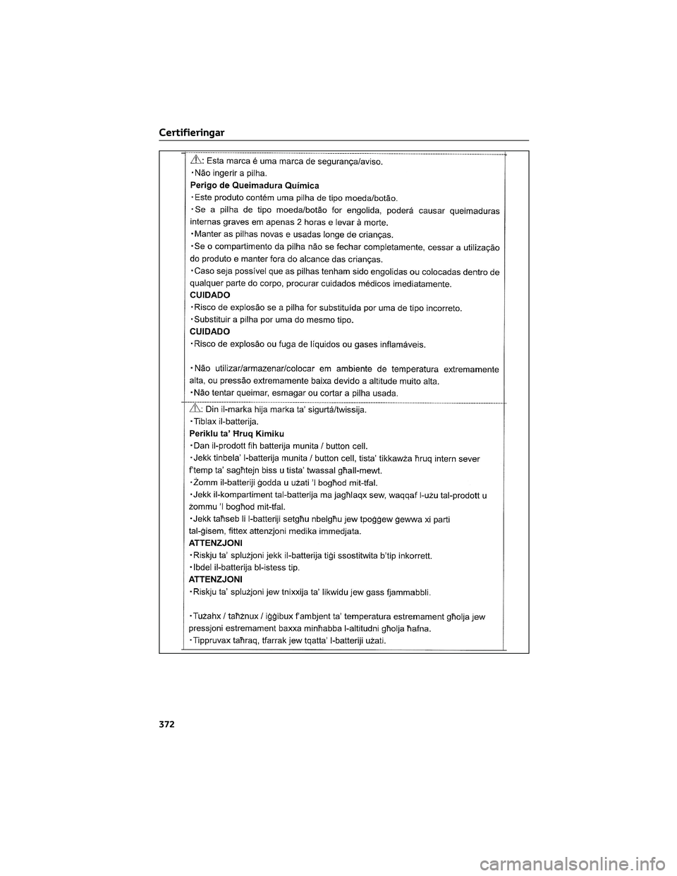 TOYOTA AYGO X 2022  Bruksanvisningar (in Swedish) Certifieringar
372 