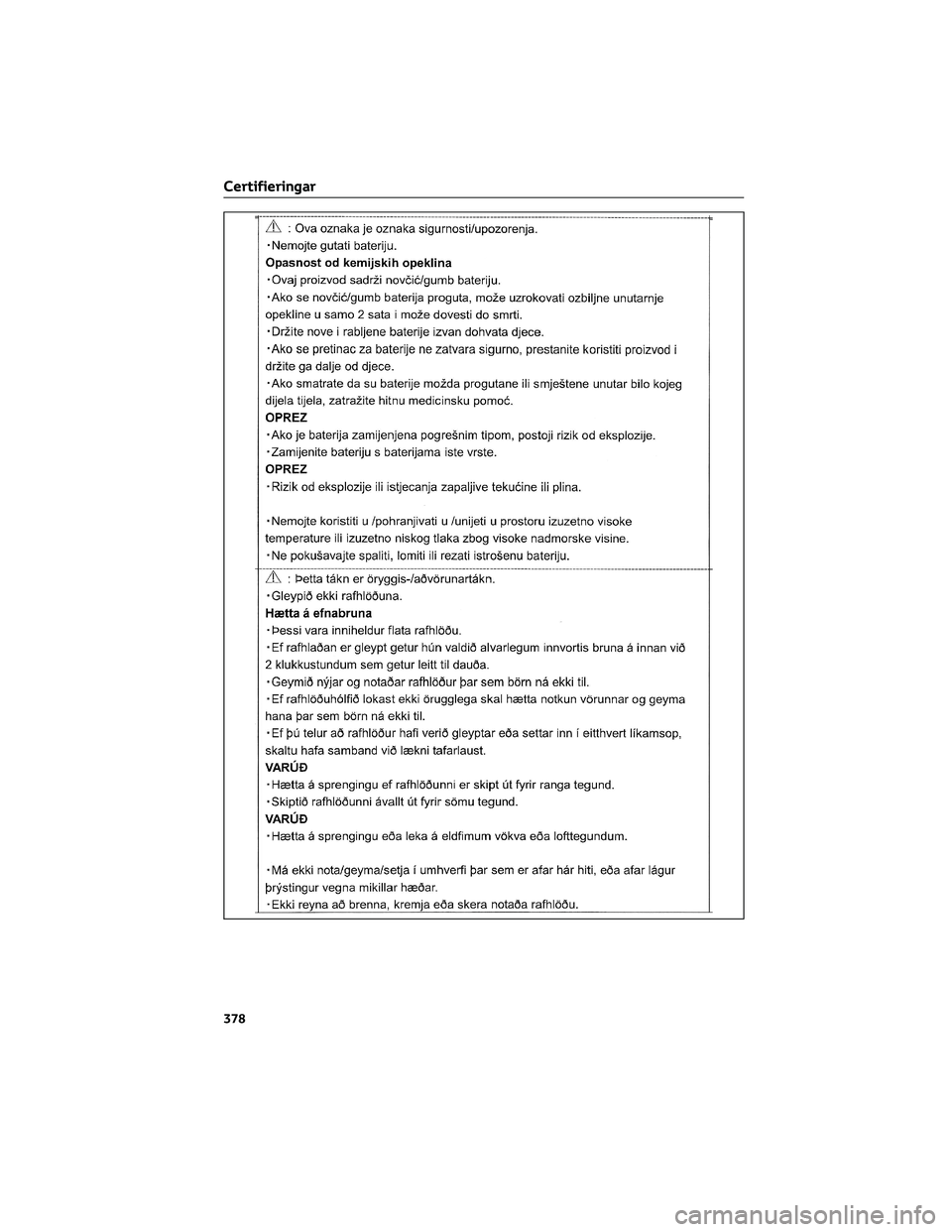 TOYOTA AYGO X 2022  Bruksanvisningar (in Swedish) Certifieringar
378 