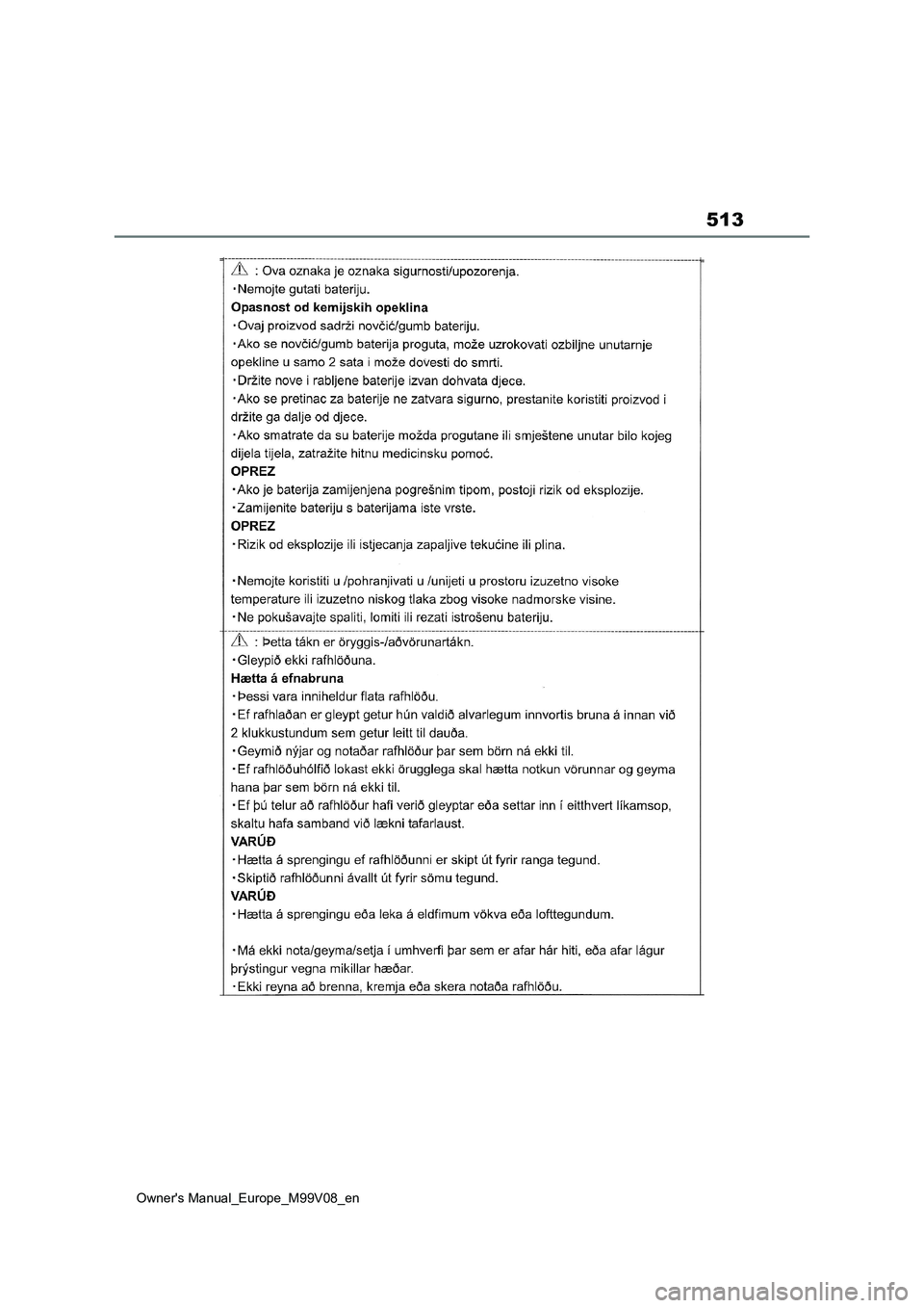 TOYOTA AYGO X 2022 ΟΔΗΓΌΣ ΧΡΉΣΗΣ (in Greek) 513
Owners Manual_Europe_M99V08_en TOYOTA AYGO X 2022 ΟΔΗΓΌΣ ΧΡΉΣΗΣ (in Greek) 513
Owners Manual_Europe_M99V08_en