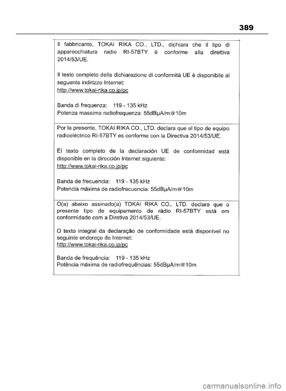 TOYOTA AYGO X 2022 Instrukcja obsługi (in Polish) 389
60 Aygo X OM99V08E 2/1/22 14:26 Page 389 TOYOTA AYGO X 2022 Instrukcja obsługi (in Polish) 389
60 Aygo X OM99V08E 2/1/22 14:26 Page 389