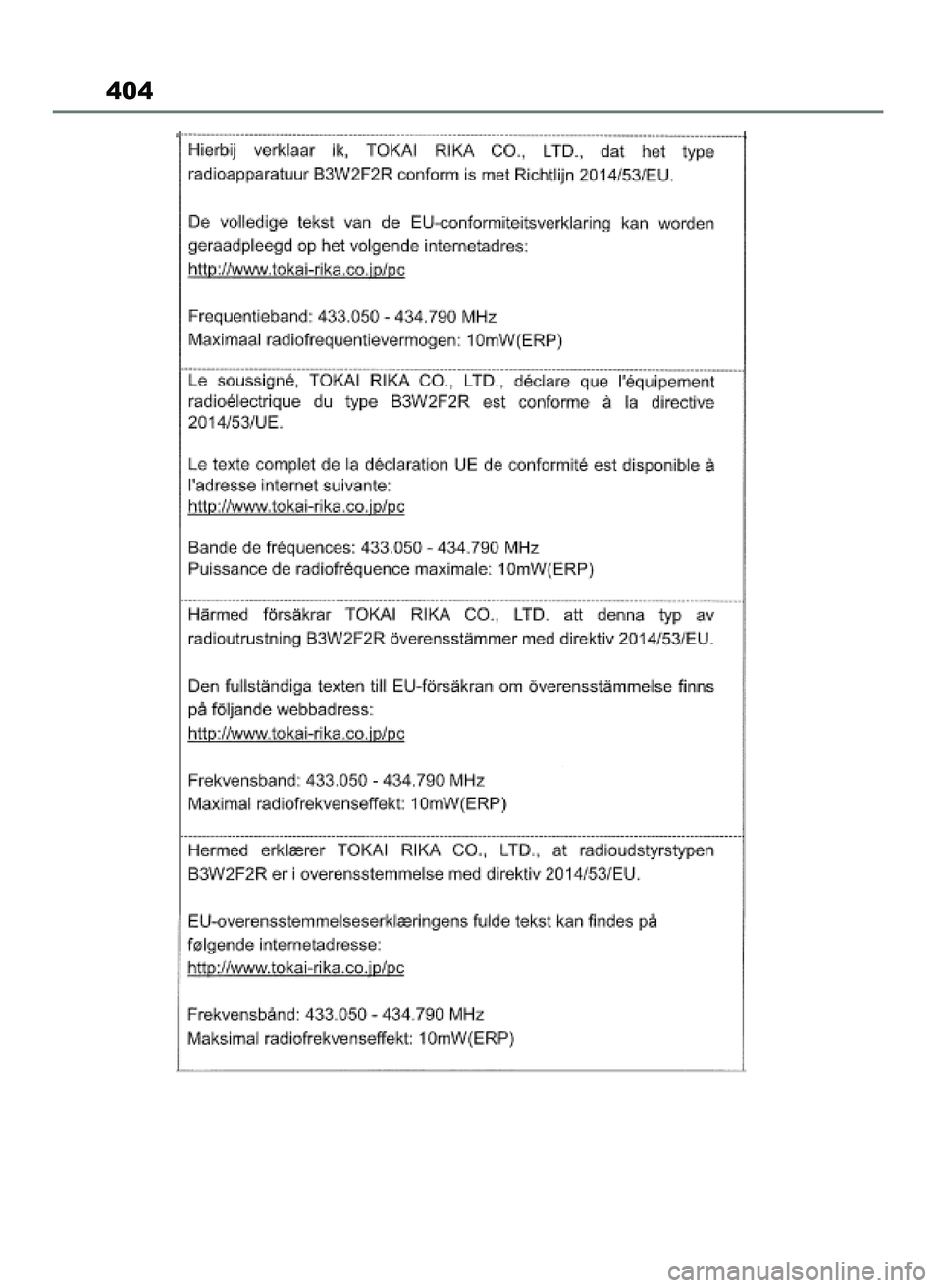TOYOTA AYGO X 2022 Instrukcja obsługi (in Polish) 404
60 Aygo X OM99V08E 2/1/22 14:26 Page 404 TOYOTA AYGO X 2022 Instrukcja obsługi (in Polish) 404
60 Aygo X OM99V08E 2/1/22 14:26 Page 404