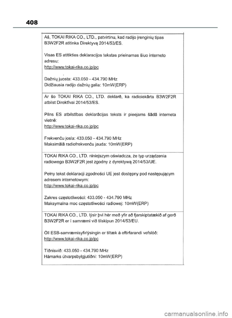 TOYOTA AYGO X 2022 Instrukcja obsługi (in Polish) 408
60 Aygo X OM99V08E 2/1/22 14:26 Page 408 TOYOTA AYGO X 2022 Instrukcja obsługi (in Polish) 408
60 Aygo X OM99V08E 2/1/22 14:26 Page 408