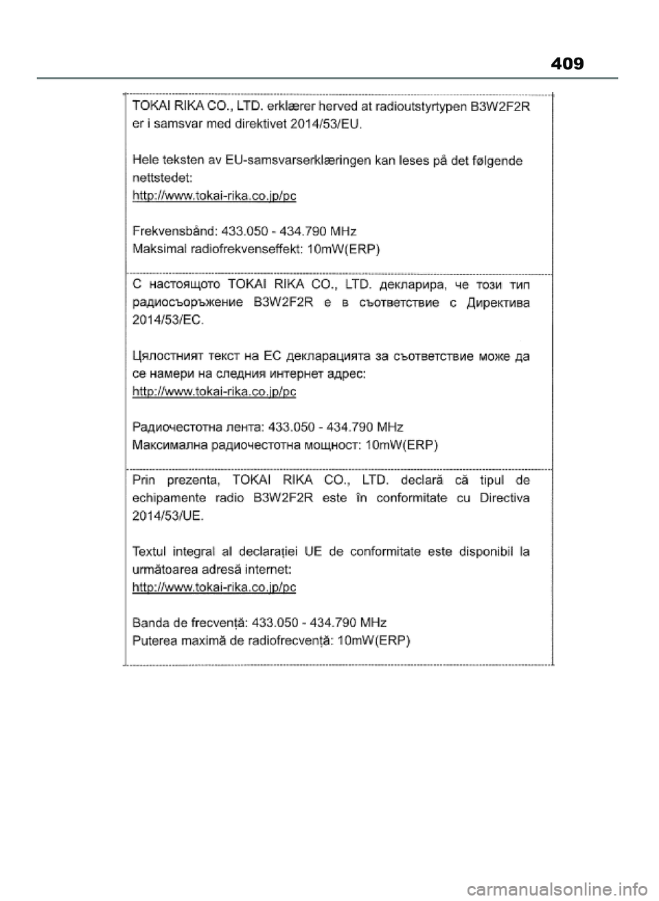 TOYOTA AYGO X 2022 Instrukcja obsługi (in Polish) 409
60 Aygo X OM99V08E 2/1/22 14:26 Page 409 TOYOTA AYGO X 2022 Instrukcja obsługi (in Polish) 409
60 Aygo X OM99V08E 2/1/22 14:26 Page 409