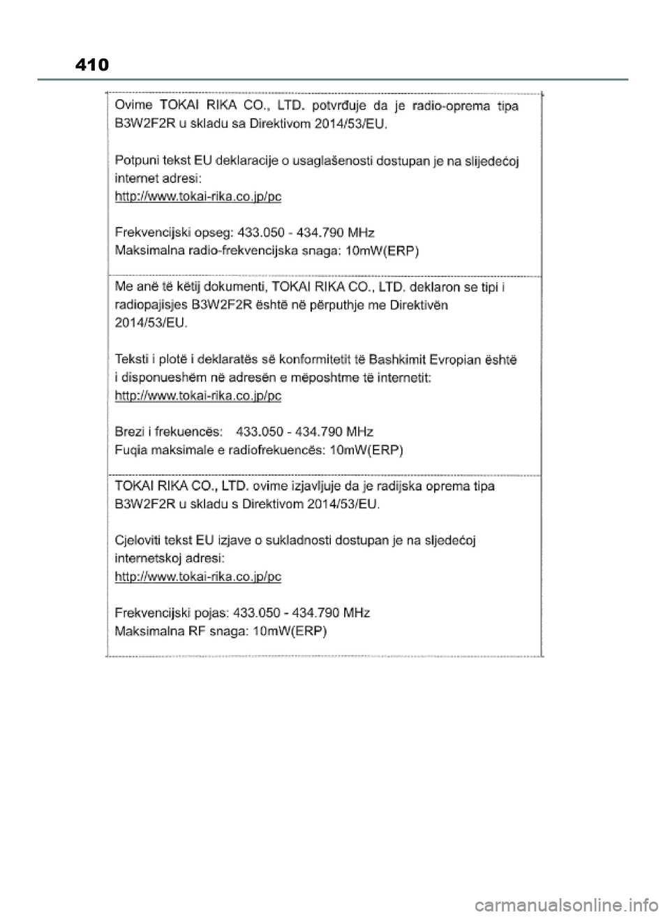 TOYOTA AYGO X 2022 Instrukcja obsługi (in Polish) 410
60 Aygo X OM99V08E 2/1/22 14:26 Page 410 TOYOTA AYGO X 2022 Instrukcja obsługi (in Polish) 410
60 Aygo X OM99V08E 2/1/22 14:26 Page 410